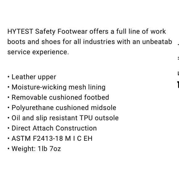 HYTEST Women's 7.5 Black Suede Knox Direct Attach Steel Toe Shoe Workwear - Picture 10 of 11